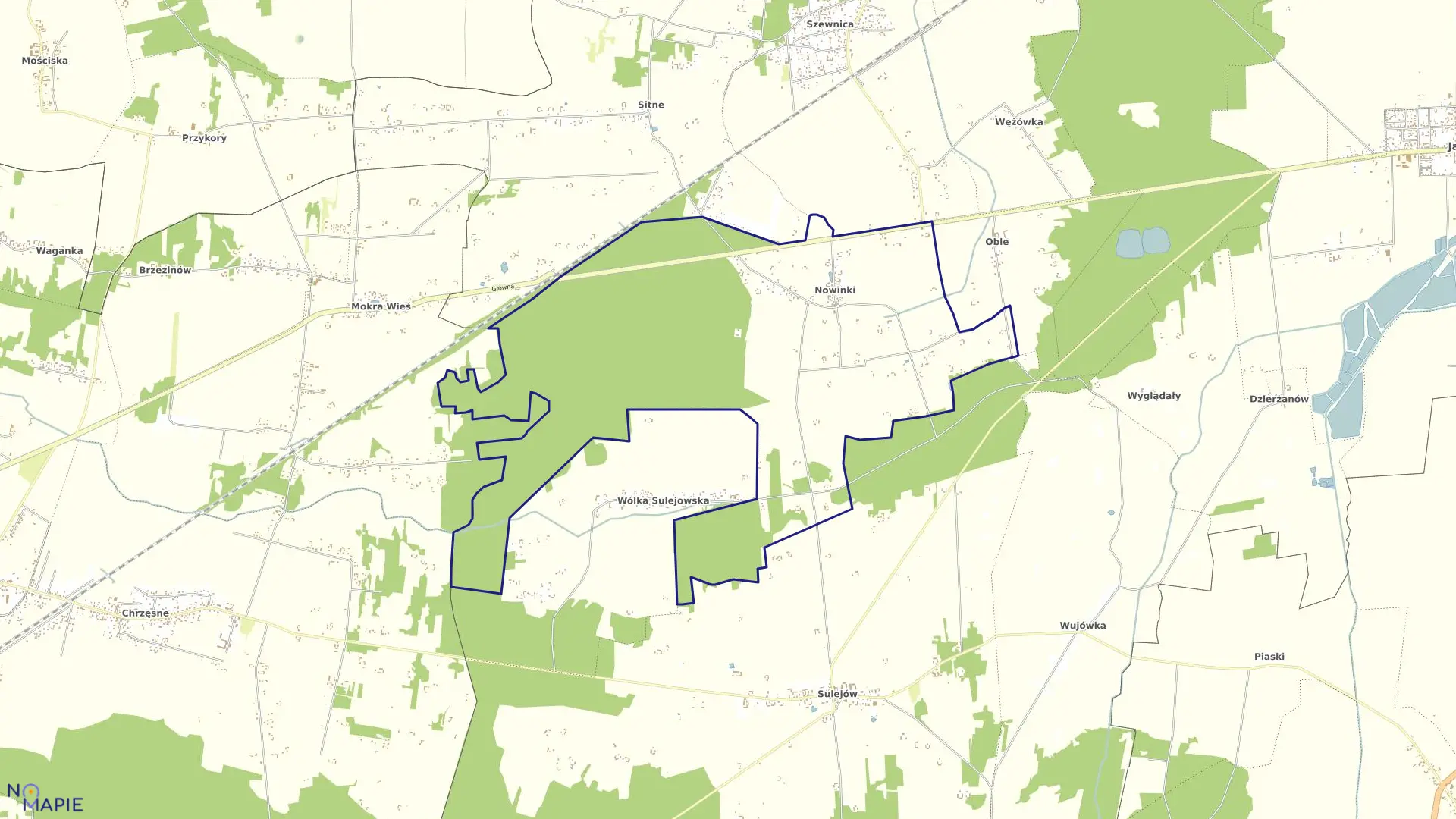 Mapa obrębu NOWINKI w gminie Jadów