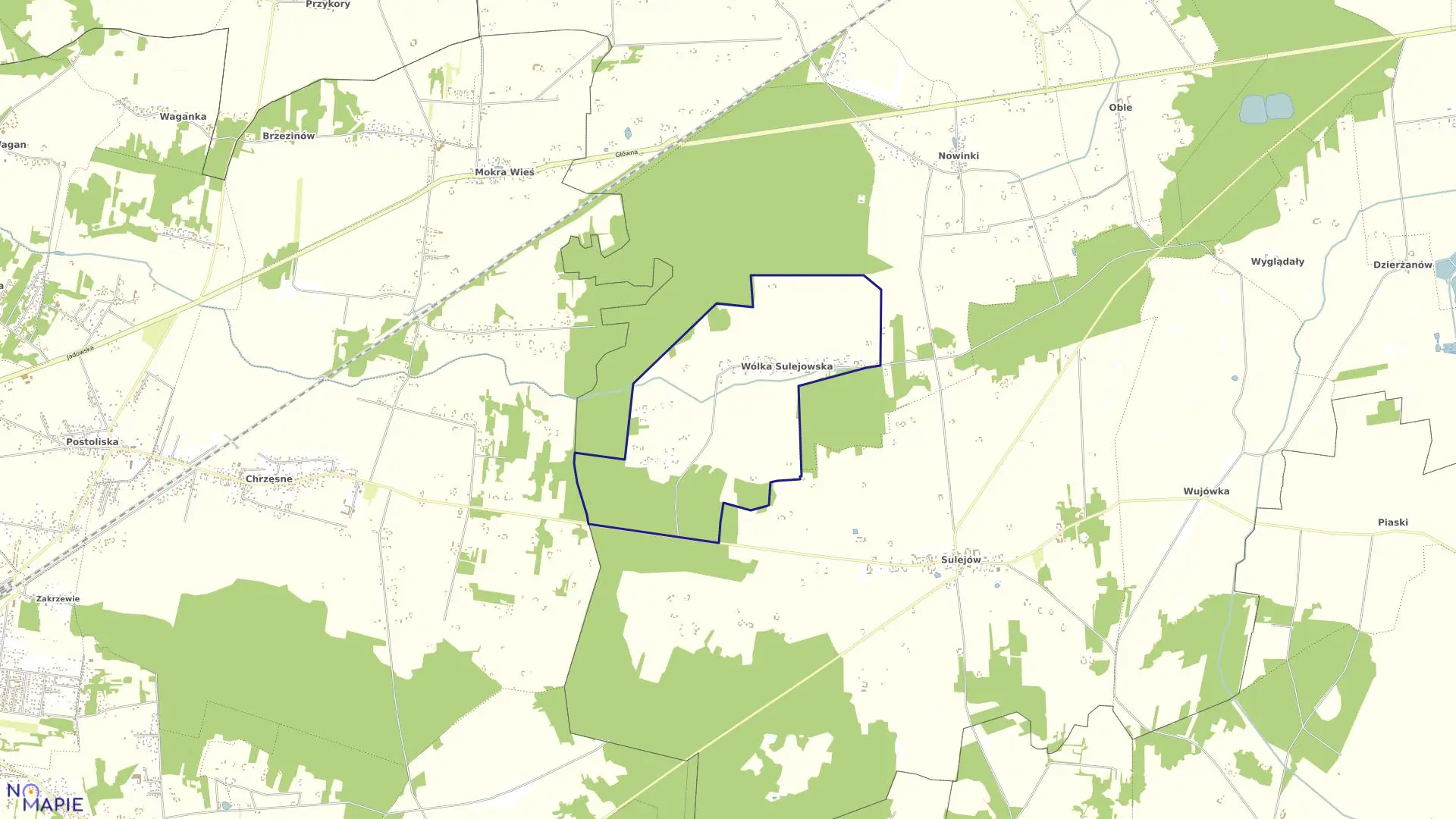 Mapa obrębu WÓLKA SULEJOWSKA w gminie Jadów